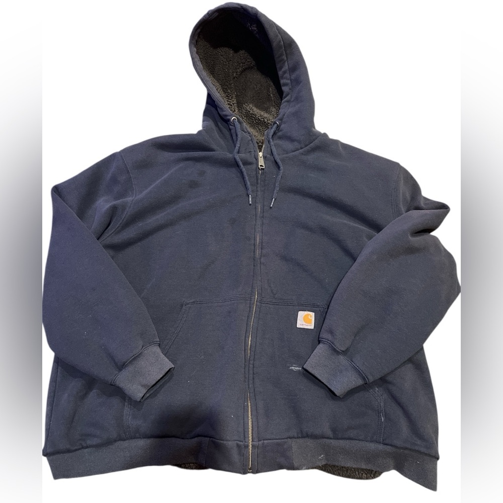 Carhartt Men Rain Defender Rockland Sherpa-Lined Full Zip Hooded Sweatshirt 3XL